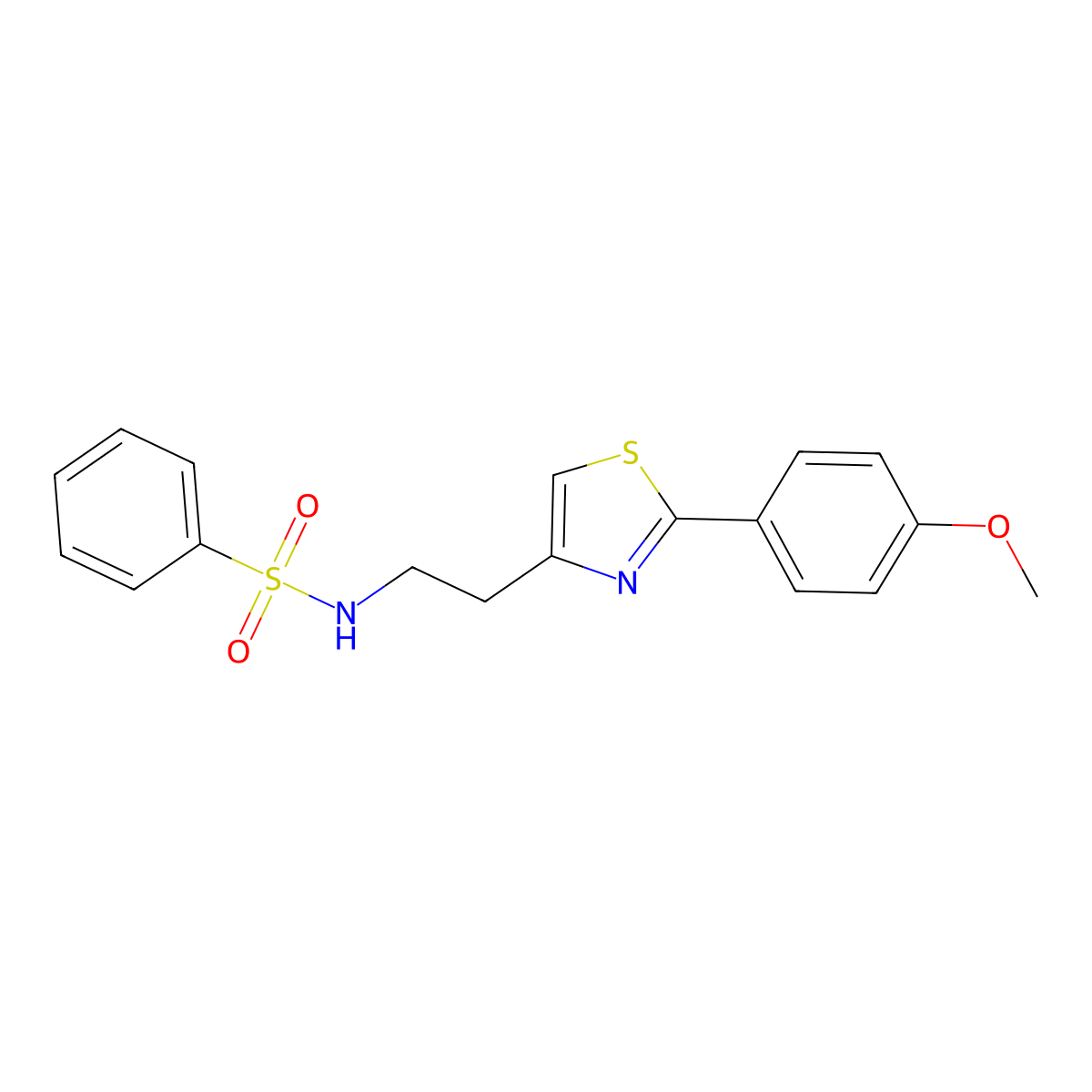N-(2-(2-(4-methoxyphenyl)thiazol-4-yl)ethyl)benzenesulfonamide molecular structure, CAS 863512-16-7