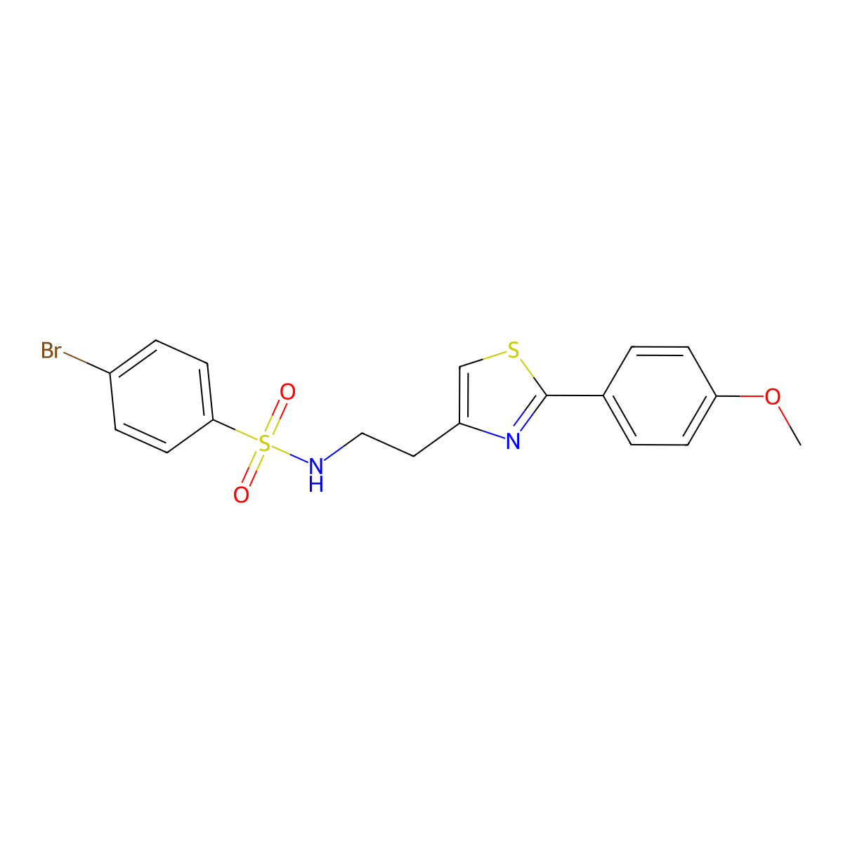 4-bromo-N-(2-(2-(4-methoxyphenyl)thiazol-4-yl)ethyl)benzenesulfonamide molecular structure, CAS 863512-17-8