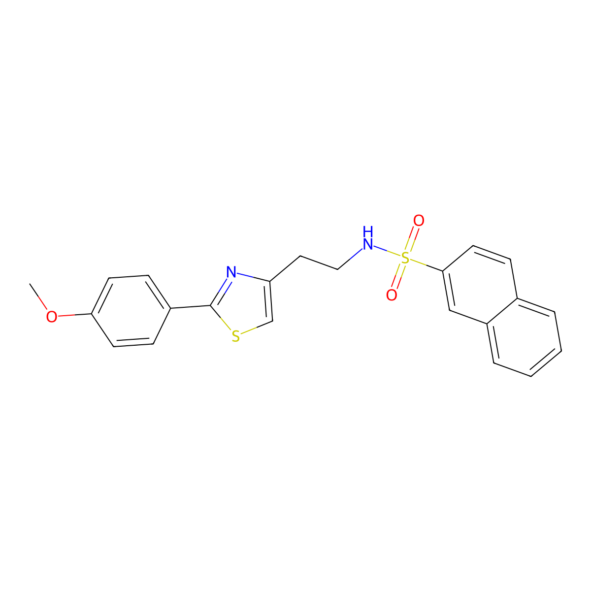 N-(2-(2-(4-methoxyphenyl)thiazol-4-yl)ethyl)naphthalene-2-sulfonamide molecular structure, CAS 863512-19-0