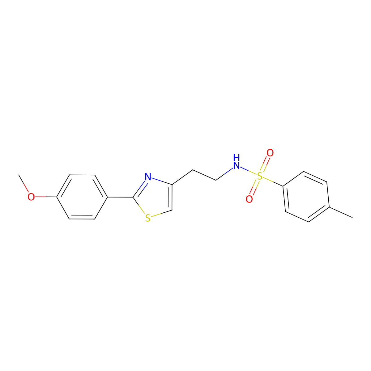N-(2-(2-(4-methoxyphenyl)thiazol-4-yl)ethyl)-4-methylbenzenesulfonamide molecular structure, CAS 863512-21-4