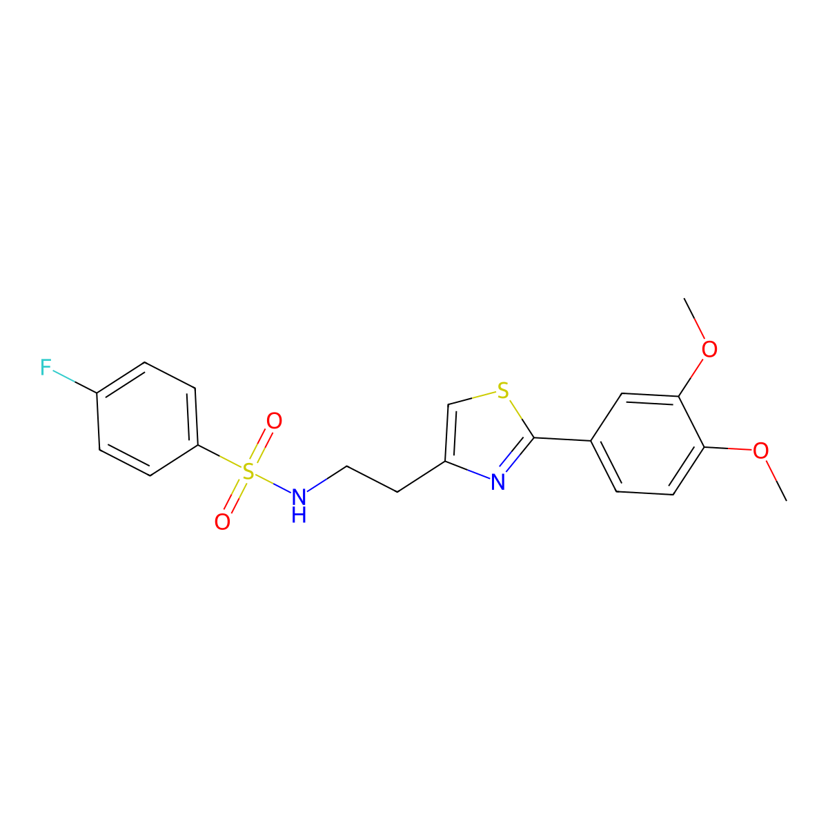 N-(2-(2-(3,4-dimethoxyphenyl)thiazol-4-yl)ethyl)-4-fluorobenzenesulfonamide molecular structure, CAS 863512-32-7