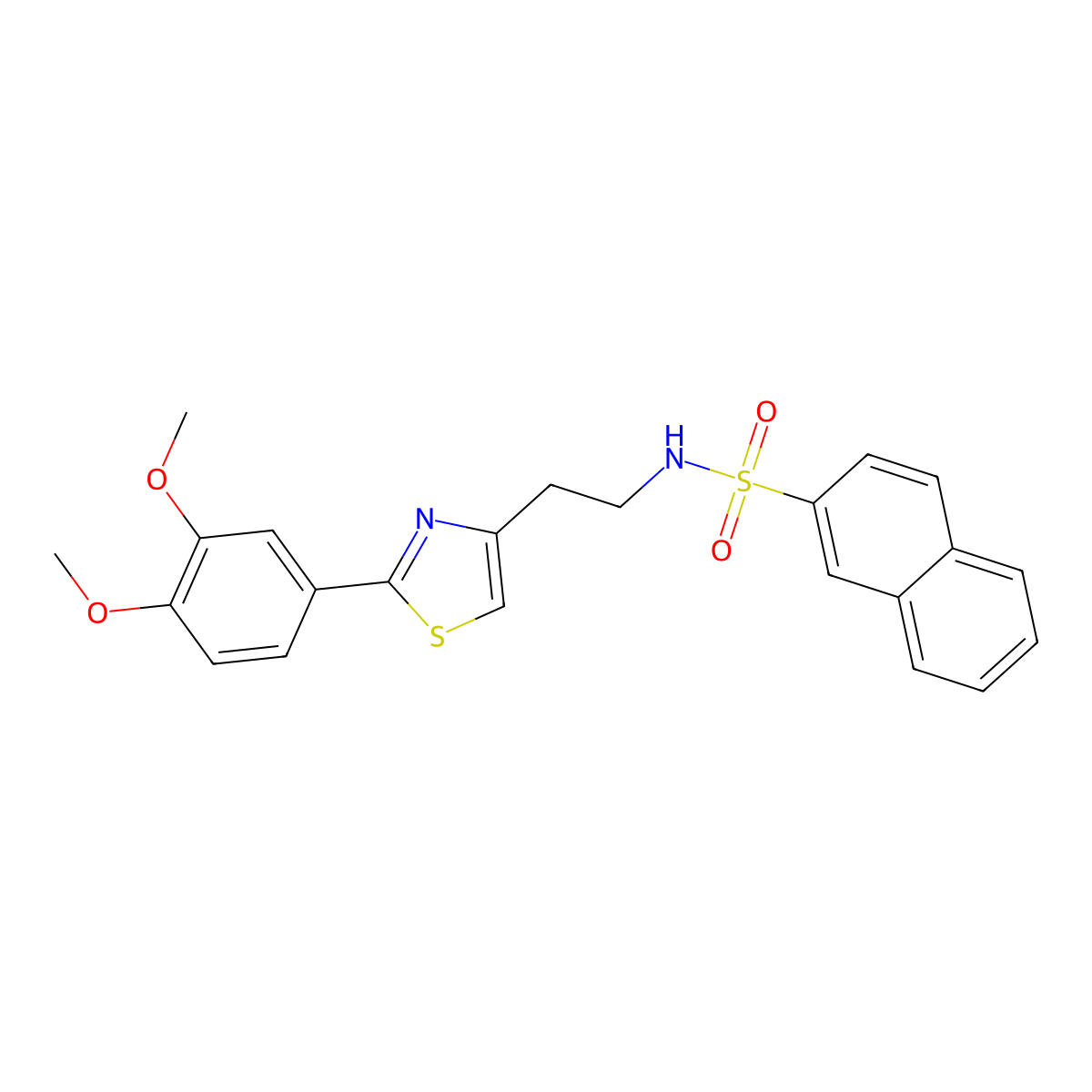 N-(2-(2-(3,4-dimethoxyphenyl)thiazol-4-yl)ethyl)naphthalene-2-sulfonamide molecular structure, CAS 863512-35-0