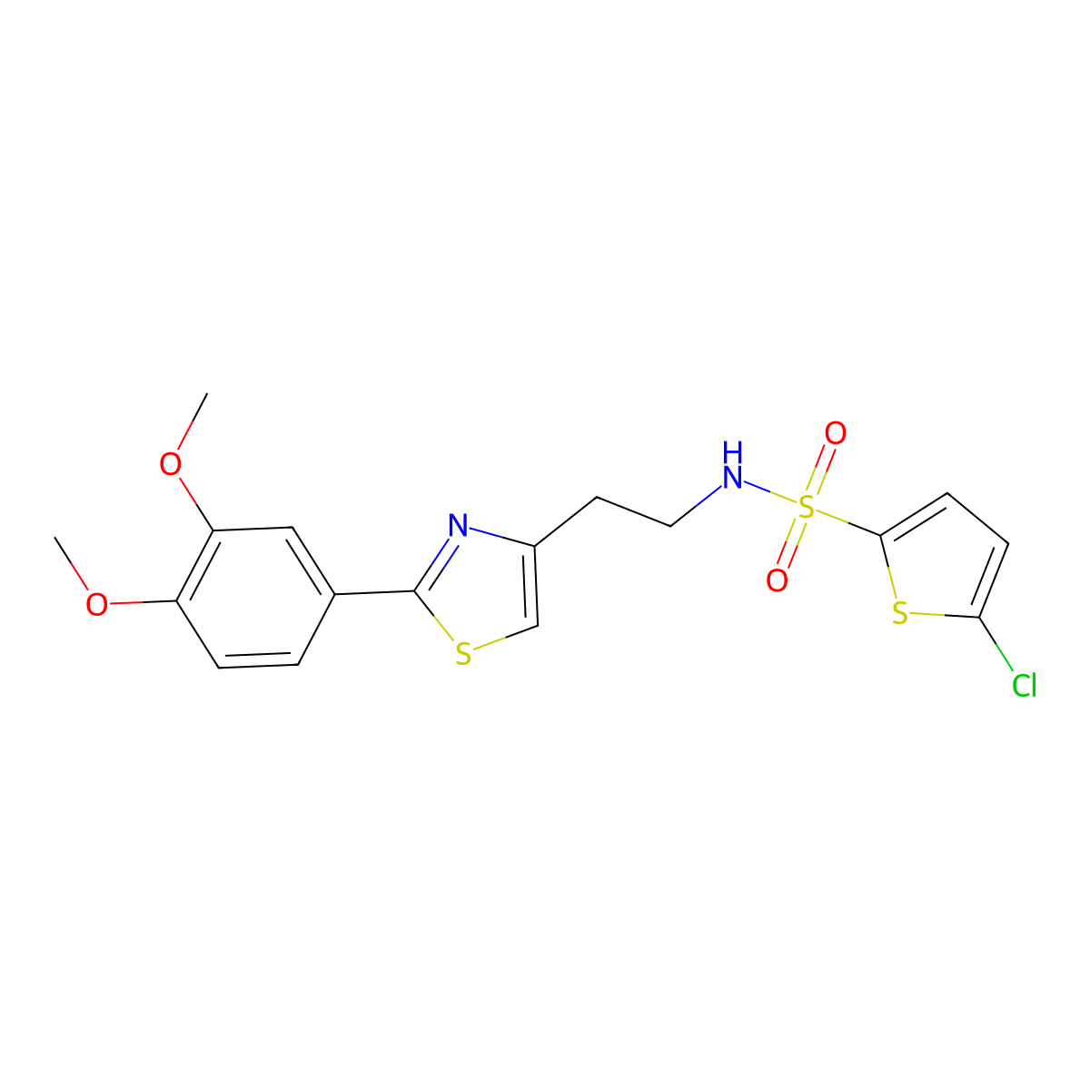 5-chloro-N-(2-(2-(3,4-dimethoxyphenyl)thiazol-4-yl)ethyl)thiophene-2-sulfonamide molecular structure, CAS 863512-38-3