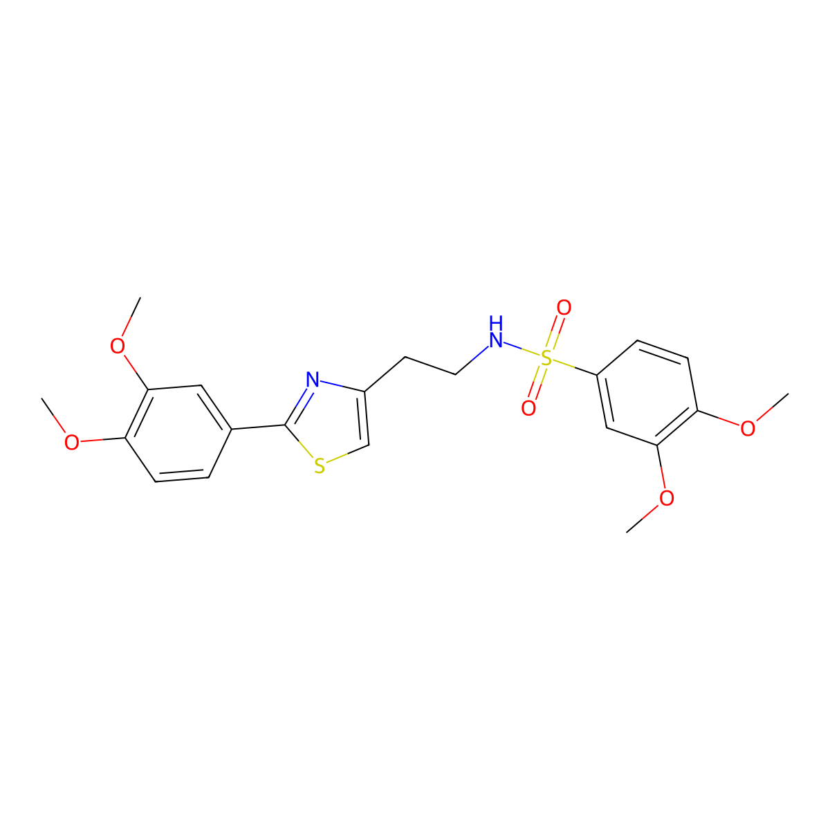 N-(2-(2-(3,4-dimethoxyphenyl)thiazol-4-yl)ethyl)-3,4-dimethoxybenzenesulfonamide molecular structure, CAS 863512-41-8
