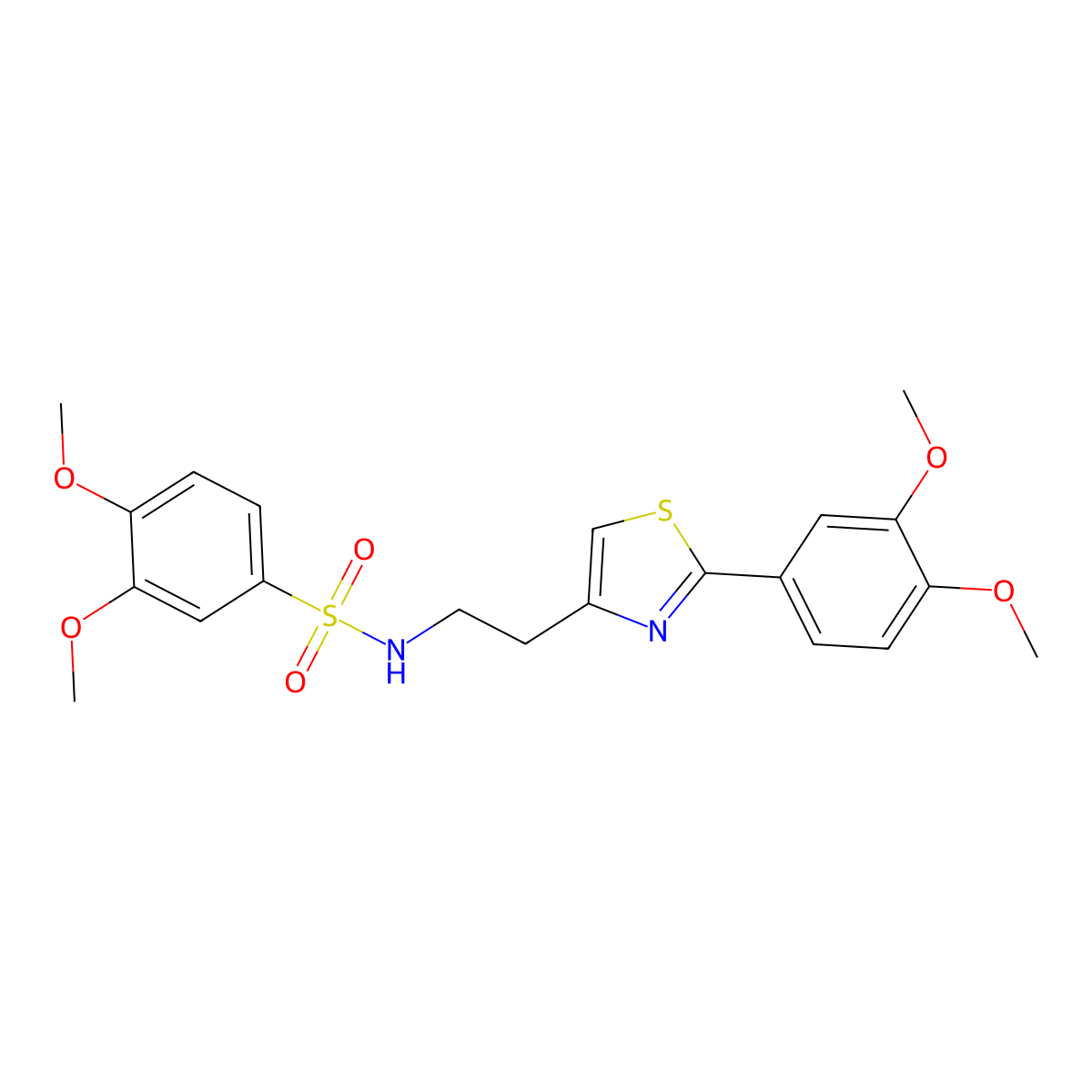 N-(2-(2-(3,4-dimethoxyphenyl)thiazol-4-yl)ethyl)-3,4-dimethoxybenzenesulfonamide molecular structure, CAS 863512-41-8