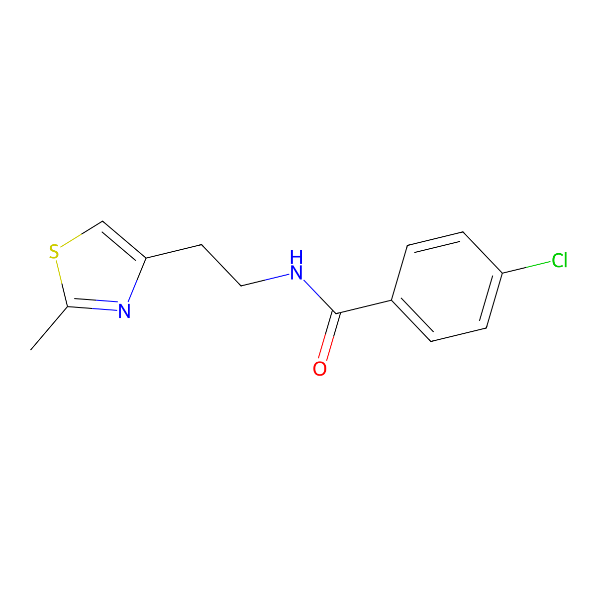 4-chloro-N-[2-(2-methyl-1,3-thiazol-4-yl)ethyl]benzamide molecular structure, CAS 863512-46-3