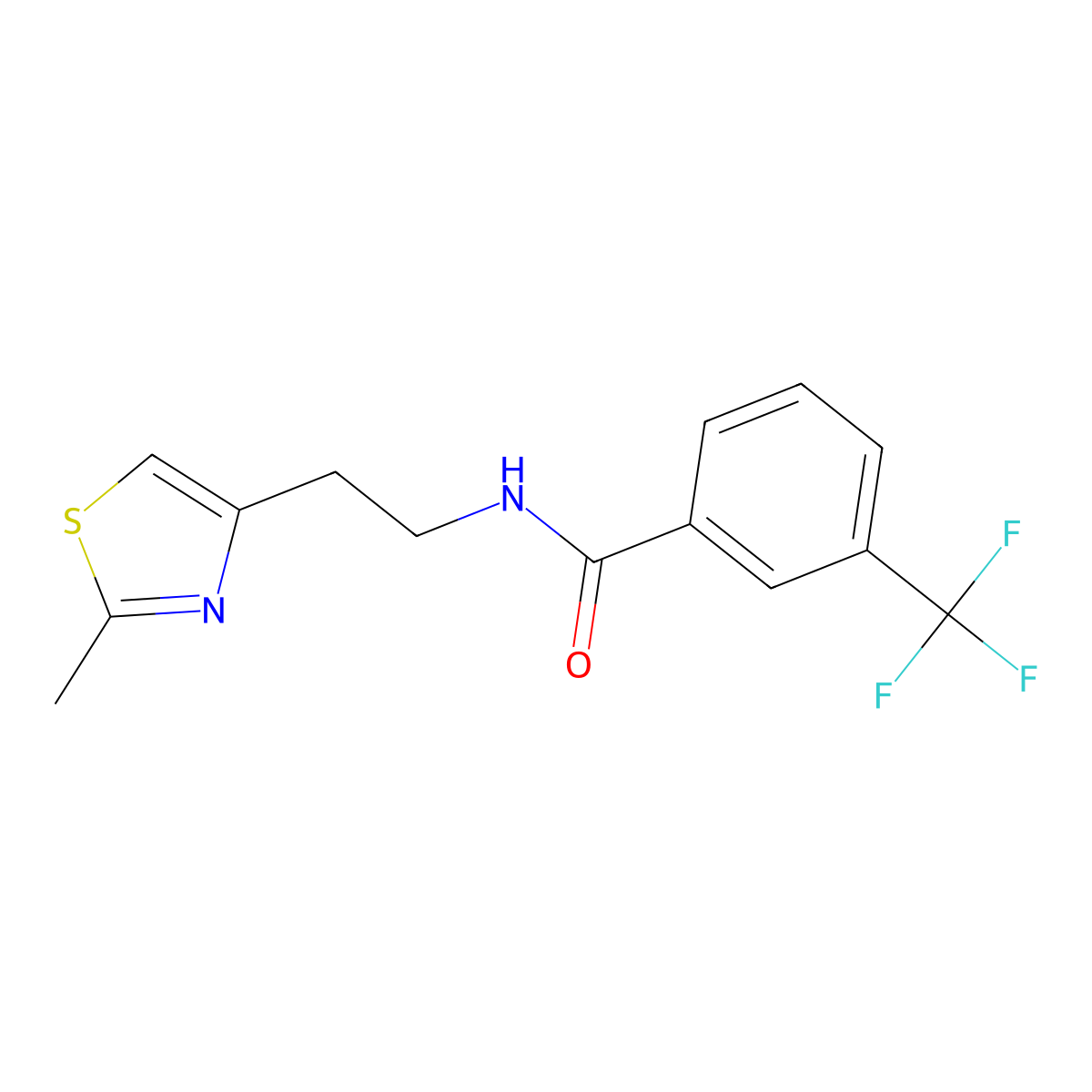 N-[2-(2-methyl-1,3-thiazol-4-yl)ethyl]-3-(trifluoromethyl)benzamide molecular structure, CAS 863512-52-1