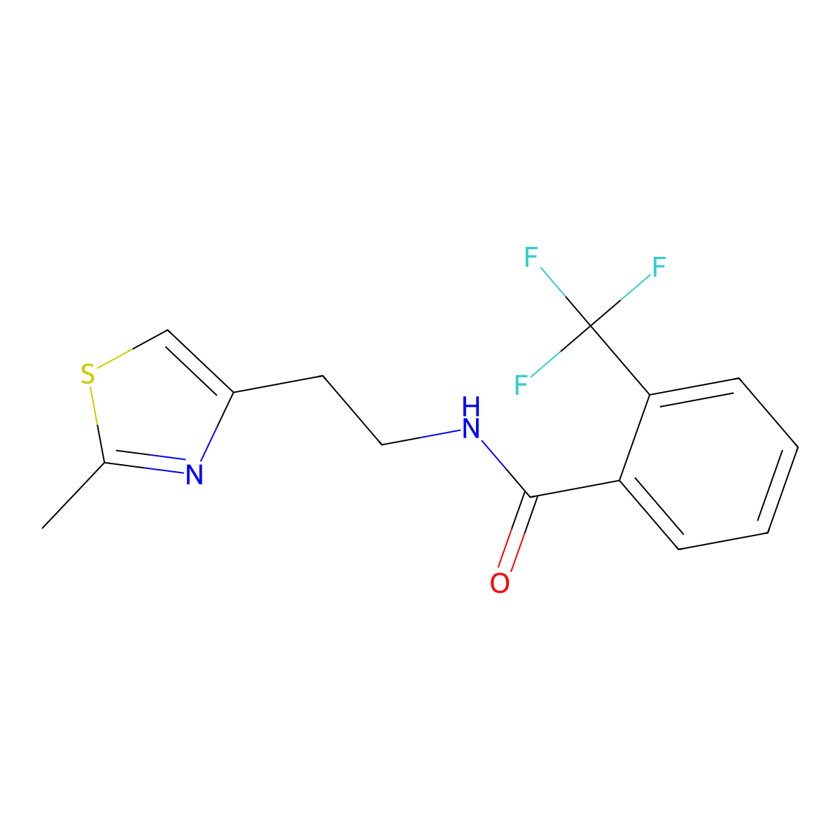 N-[2-(2-methyl-1,3-thiazol-4-yl)ethyl]-2-(trifluoromethyl)benzamide molecular structure, CAS 863512-53-2