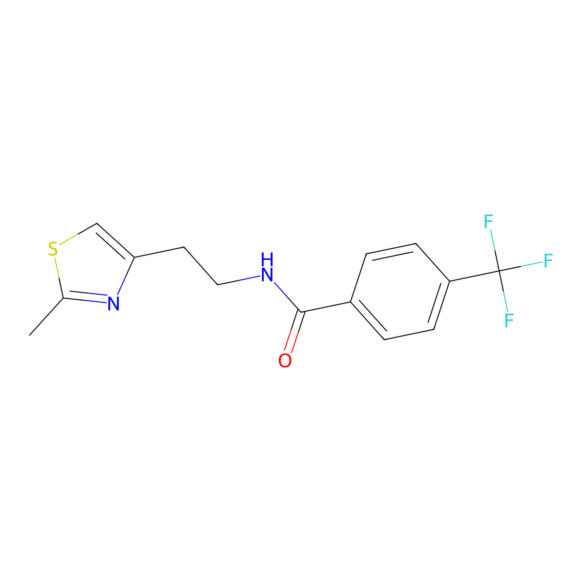 N-[2-(2-methyl-1,3-thiazol-4-yl)ethyl]-4-(trifluoromethyl)benzamide molecular structure, CAS 863512-54-3