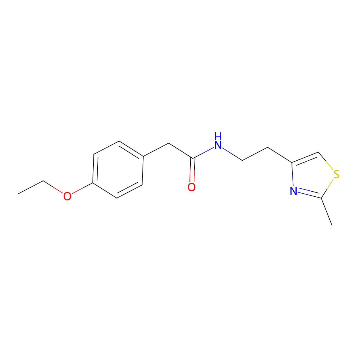 2-(4-ethoxyphenyl)-N-[2-(2-methyl-1,3-thiazol-4-yl)ethyl]acetamide molecular structure, CAS 863512-59-8