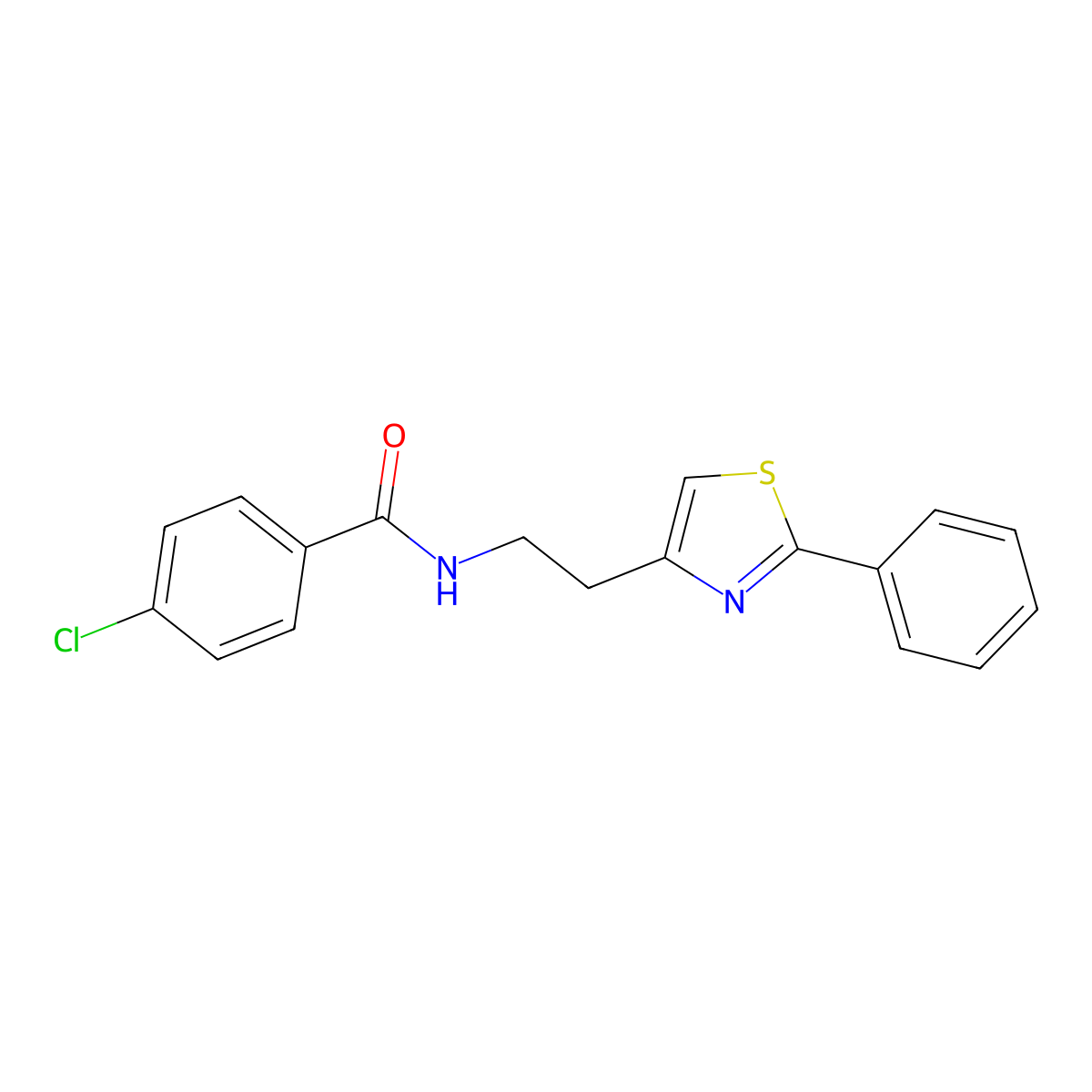 4-chloro-N-[2-(2-phenyl-1,3-thiazol-4-yl)ethyl]benzamide molecular structure, CAS 863512-73-6