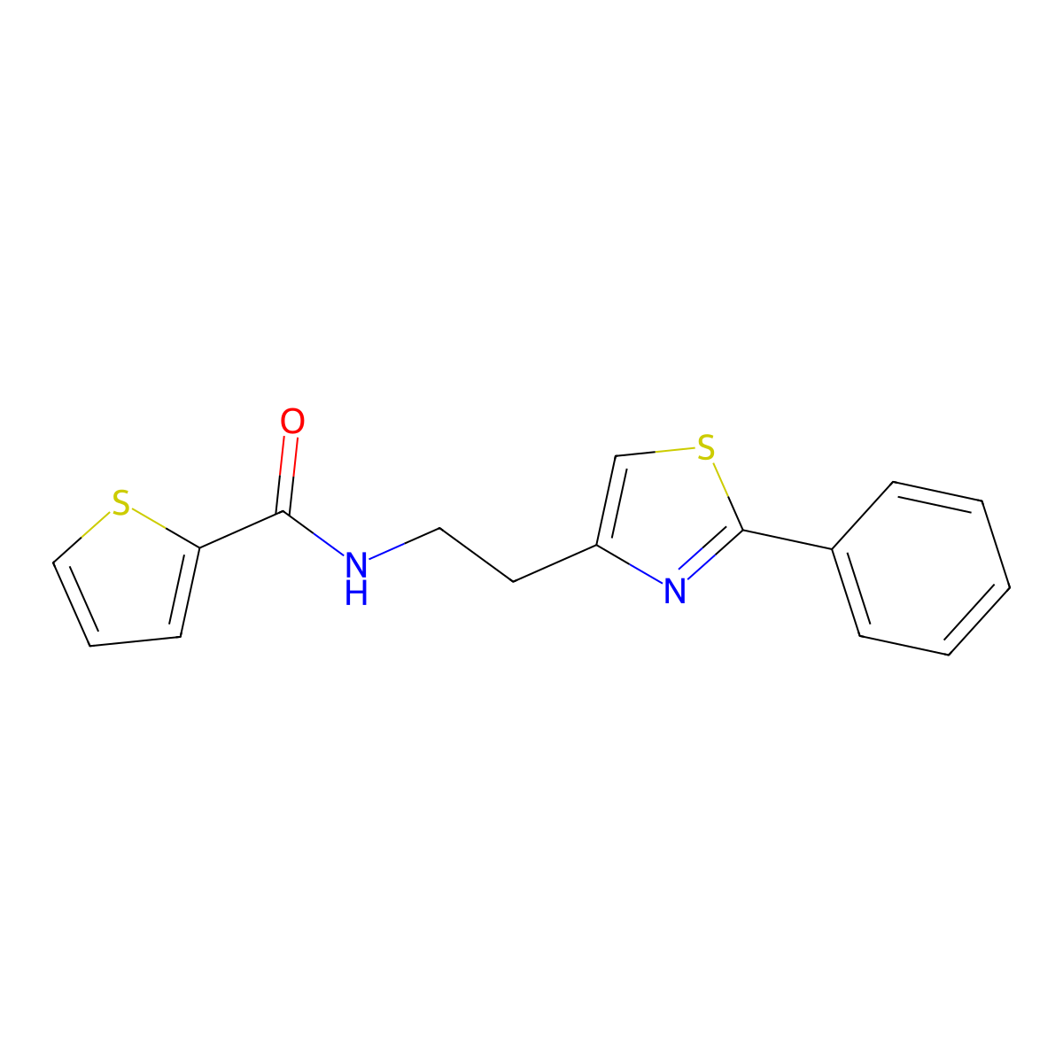 N-[2-(2-phenyl-1,3-thiazol-4-yl)ethyl]thiophene-2-carboxamide molecular structure, CAS 863512-82-7