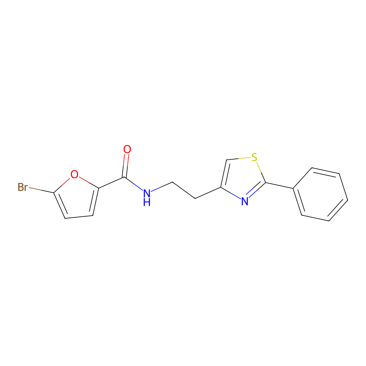 5-bromo-N-(2-(2-phenylthiazol-4-yl)ethyl)furan-2-carboxamide molecular structure, CAS 863512-86-1