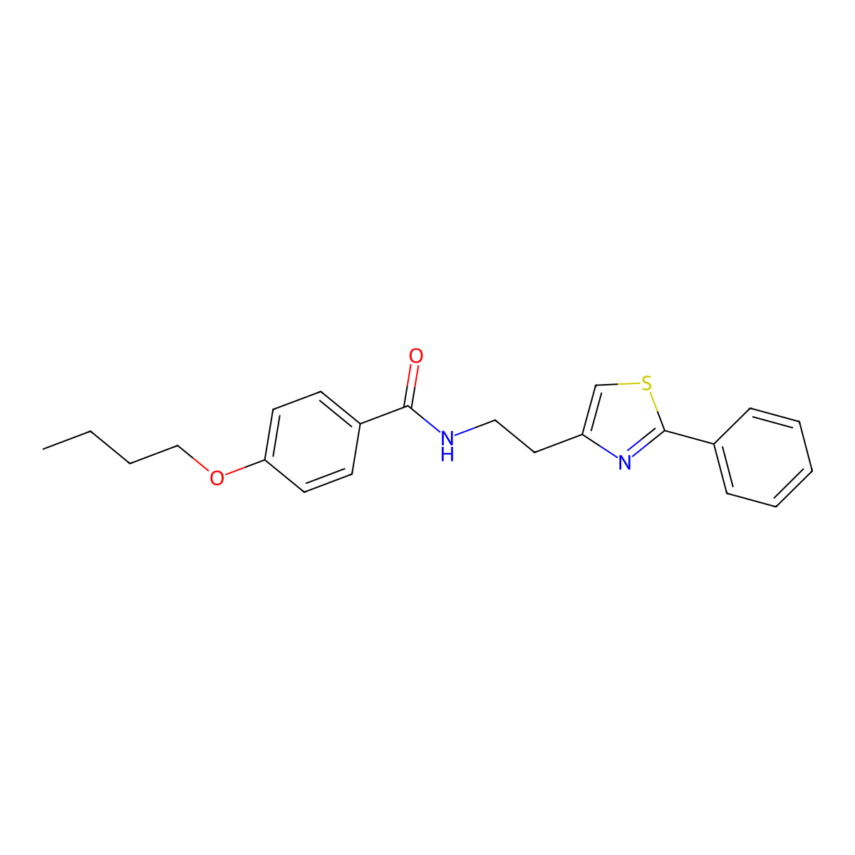 4-butoxy-N-[2-(2-phenyl-1,3-thiazol-4-yl)ethyl]benzamide molecular structure, CAS 863512-87-2