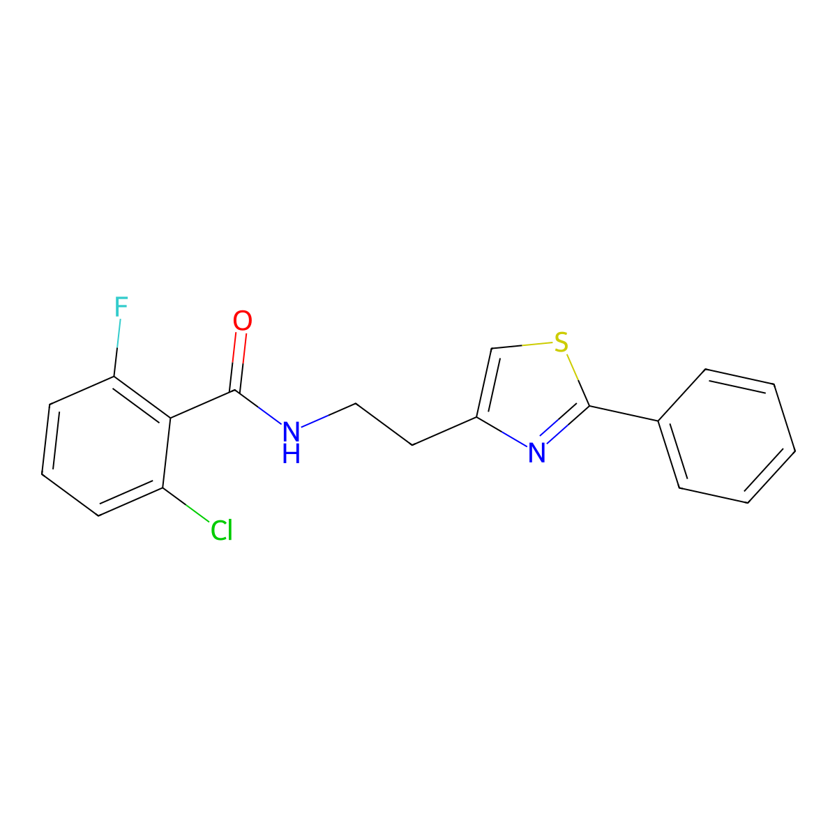 2-chloro-6-fluoro-N-[2-(2-phenyl-1,3-thiazol-4-yl)ethyl]benzamide molecular structure, CAS 863512-88-3