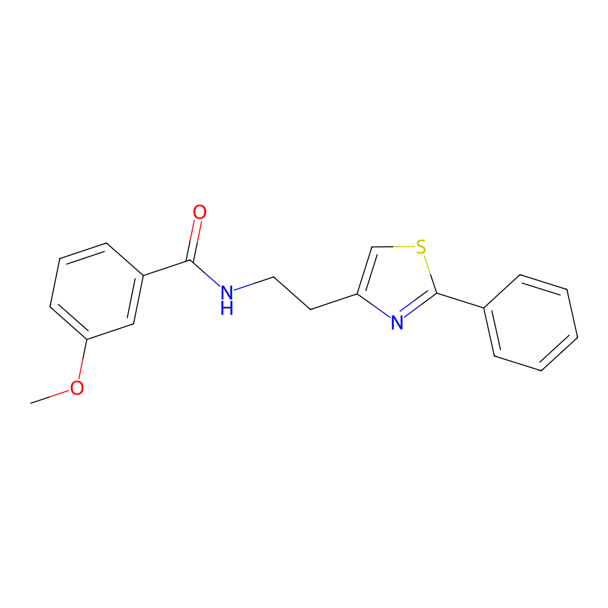 3-methoxy-N-[2-(2-phenyl-1,3-thiazol-4-yl)ethyl]benzamide molecular structure, CAS 863512-96-3