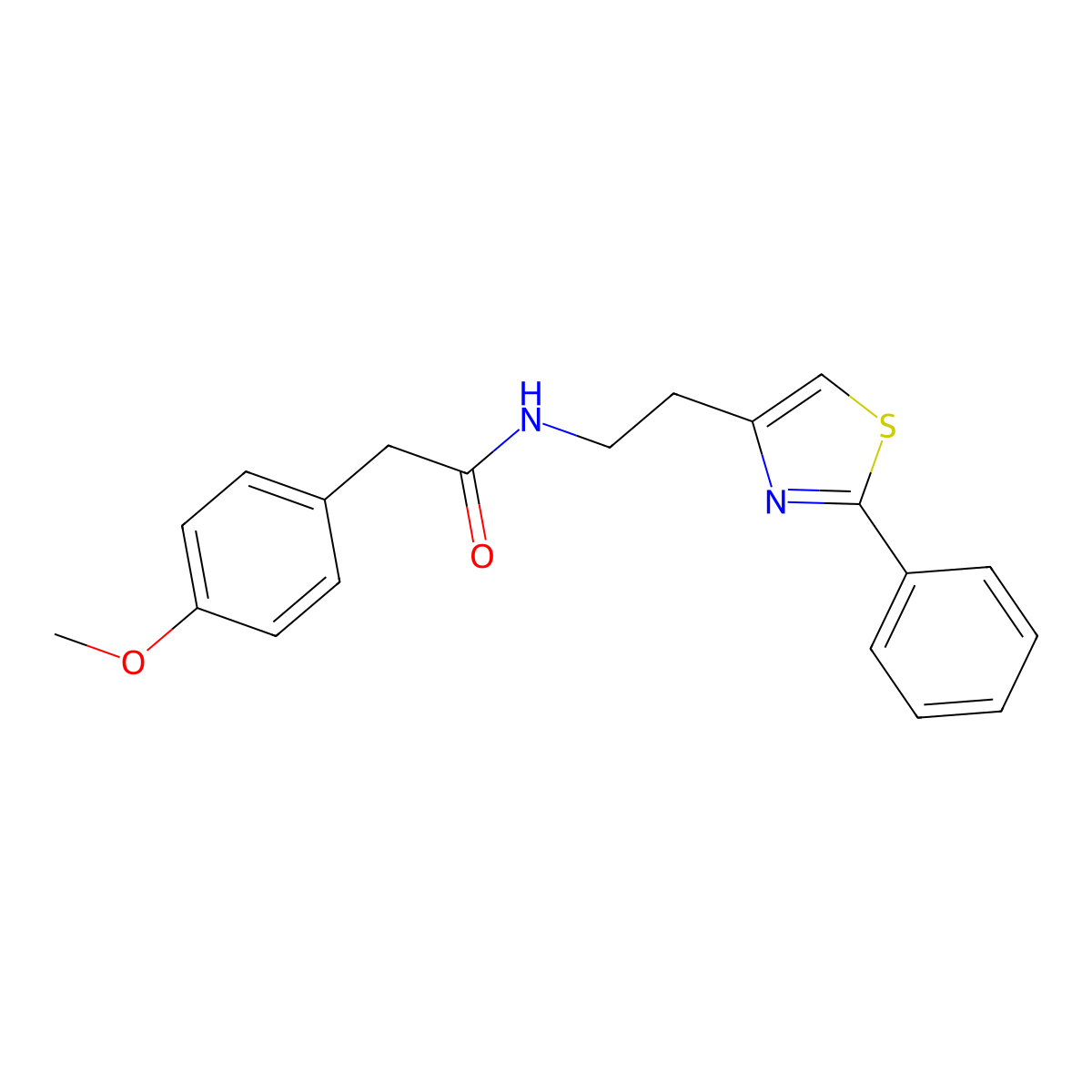 2-(4-methoxyphenyl)-N-[2-(2-phenyl-1,3-thiazol-4-yl)ethyl]acetamide molecular structure, CAS 863513-00-2