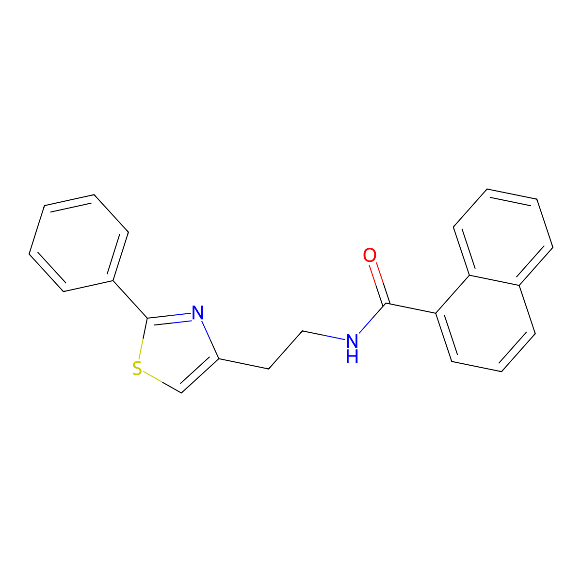 N-[2-(2-phenyl-1,3-thiazol-4-yl)ethyl]naphthalene-1-carboxamide molecular structure, CAS 863513-04-6