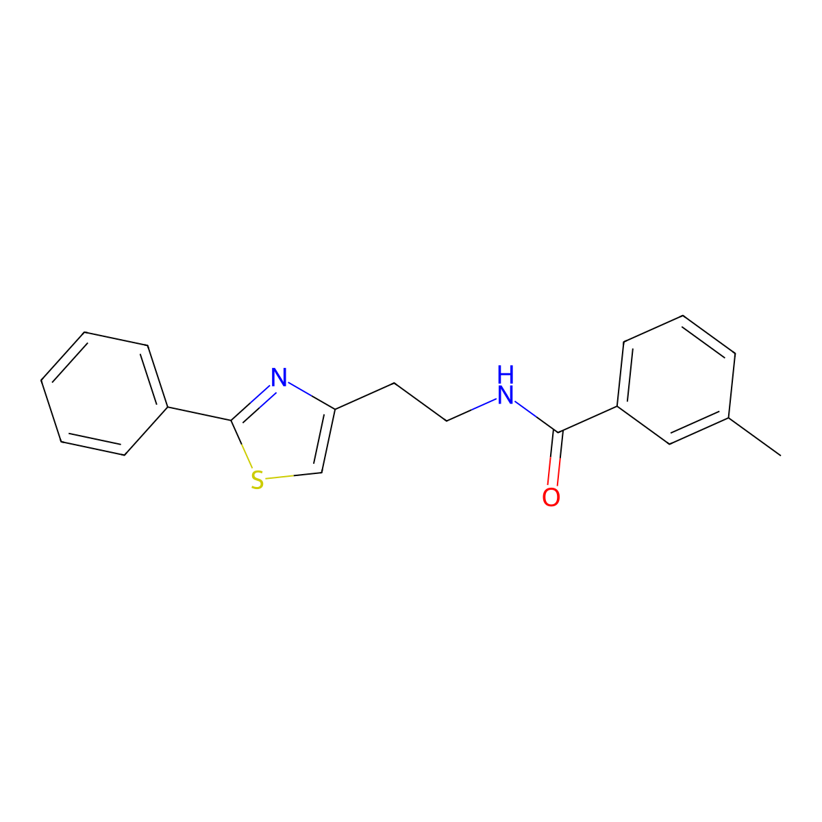 3-methyl-N-[2-(2-phenyl-1,3-thiazol-4-yl)ethyl]benzamide molecular structure, CAS 863513-13-7