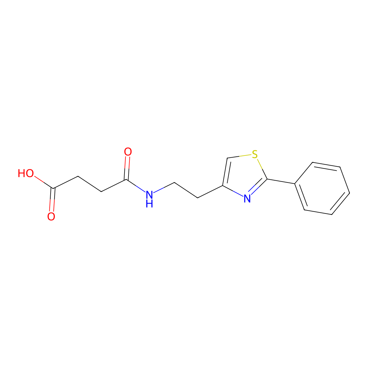 4-Oxo-4-((2-(2-phenylthiazol-4-yl)ethyl)amino)butanoic acid molecular structure, CAS 863513-19-3
