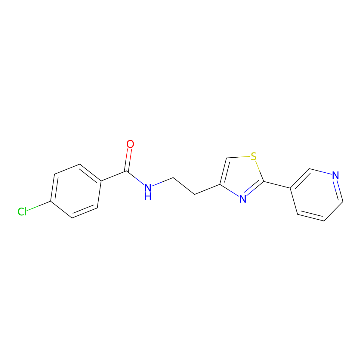 4-chloro-N-{2-[2-(pyridin-3-yl)-1,3-thiazol-4-yl]ethyl}benzamide molecular structure, CAS 863513-25-1