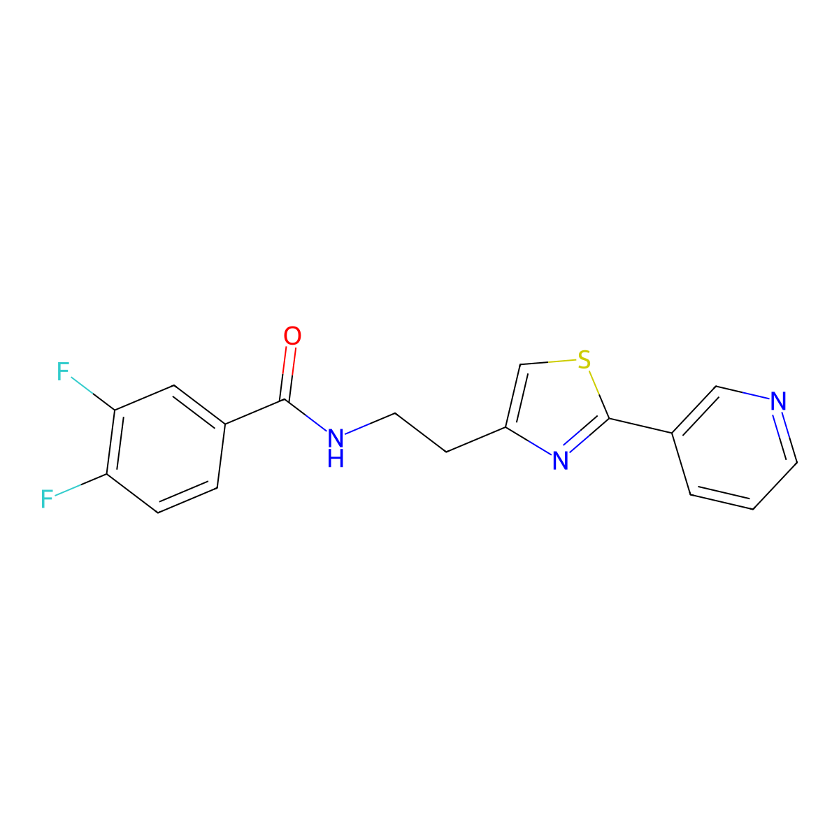 3,4-difluoro-N-(2-(2-(pyridin-3-yl)thiazol-4-yl)ethyl)benzamide molecular structure, CAS 863513-28-4