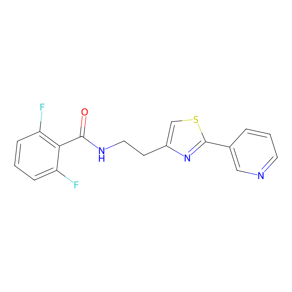 2,6-difluoro-N-(2-(2-(pyridin-3-yl)thiazol-4-yl)ethyl)benzamide molecular structure, CAS 863513-29-5