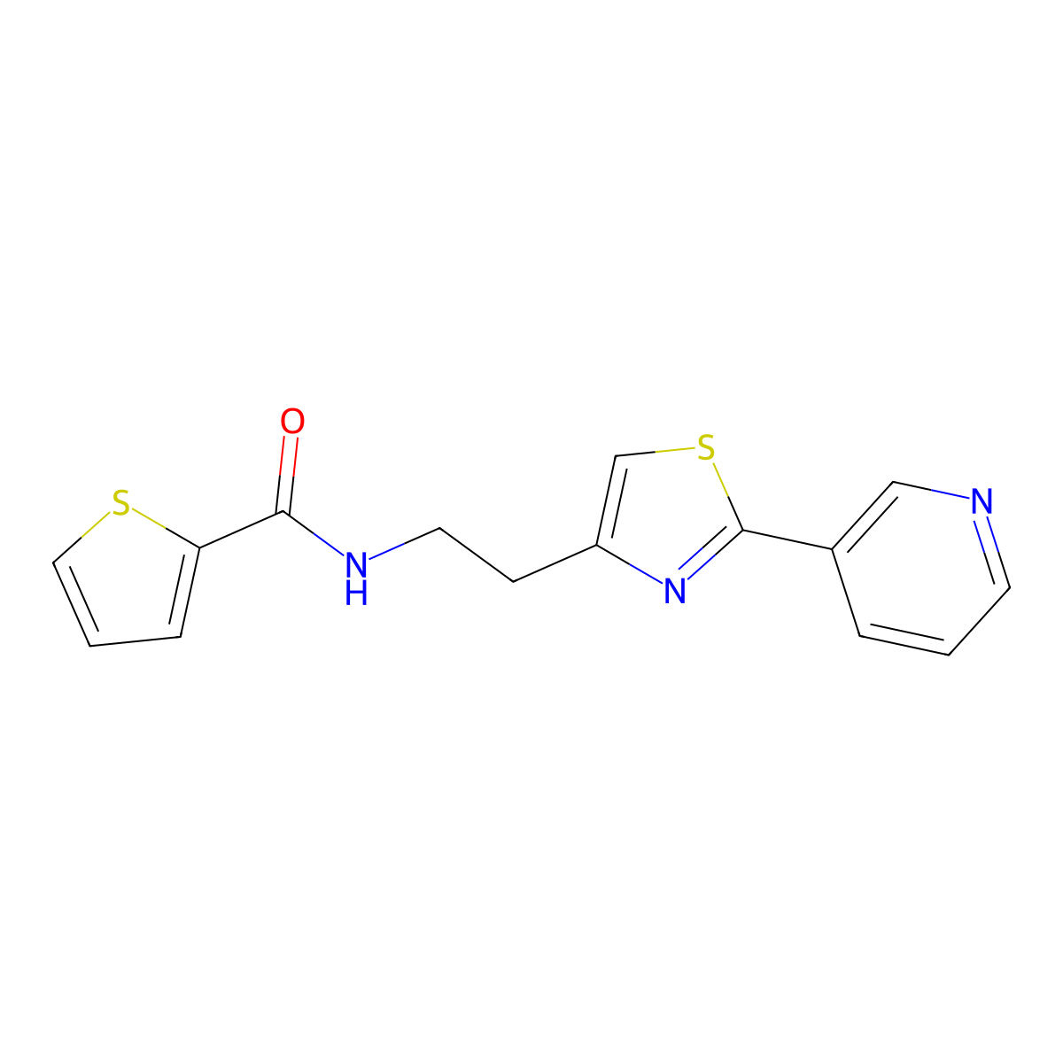 N-(2-(2-(pyridin-3-yl)thiazol-4-yl)ethyl)thiophene-2-carboxamide molecular structure, CAS 863513-31-9