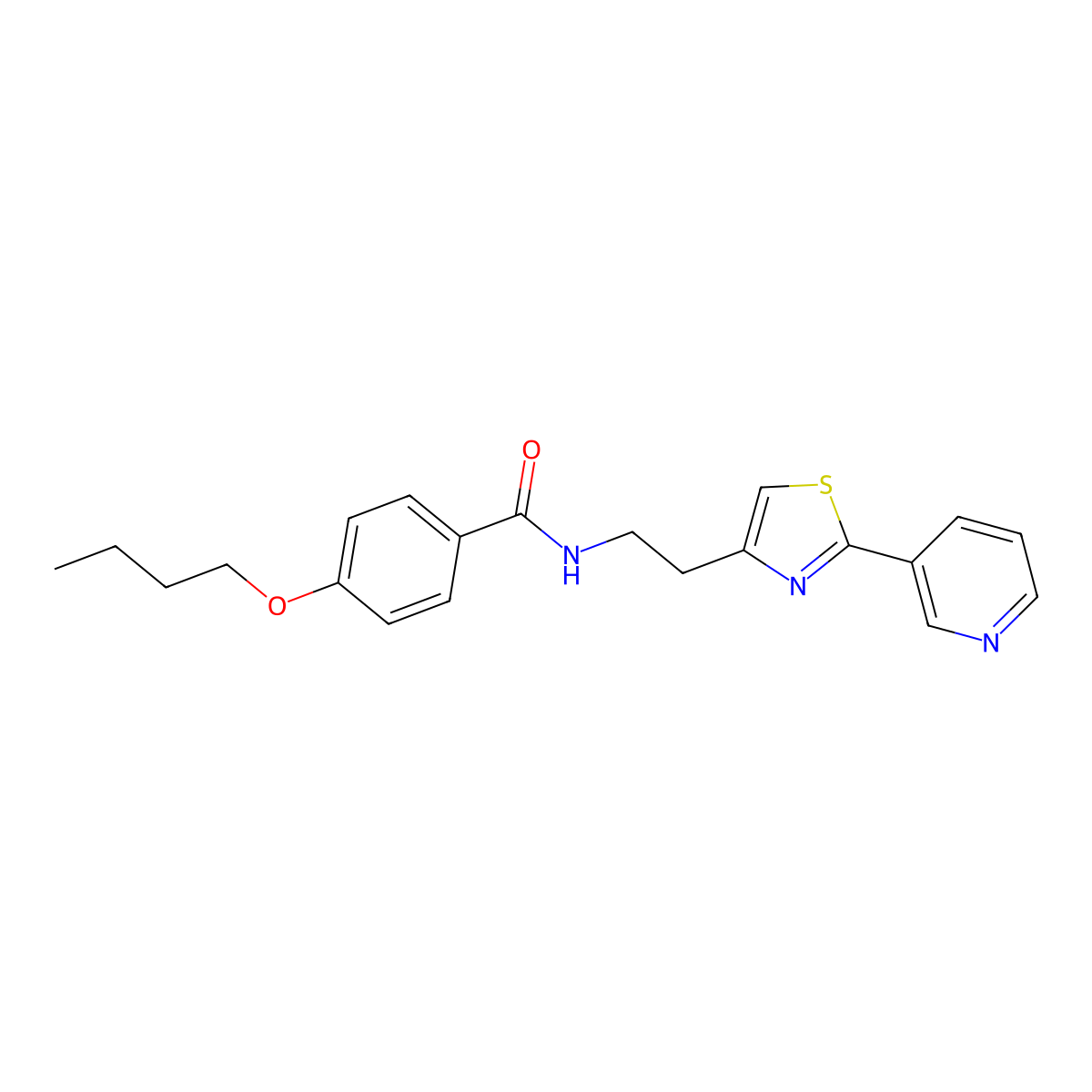 4-butoxy-N-[2-(2-pyridin-3-yl-1,3-thiazol-4-yl)ethyl]benzamide molecular structure, CAS 863513-35-3