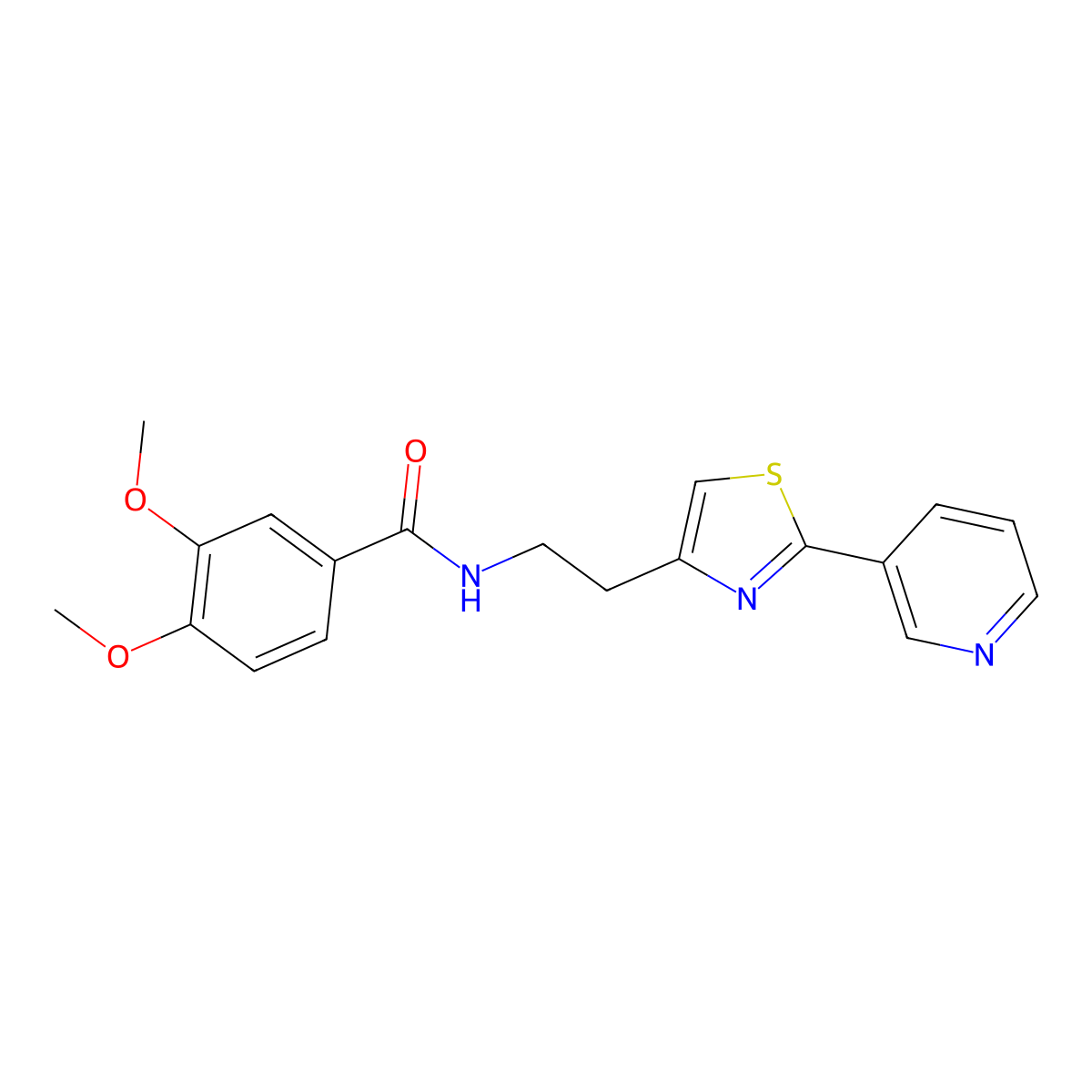 3,4-dimethoxy-N-[2-(2-pyridin-3-yl-1,3-thiazol-4-yl)ethyl]benzamide molecular structure, CAS 863513-37-5