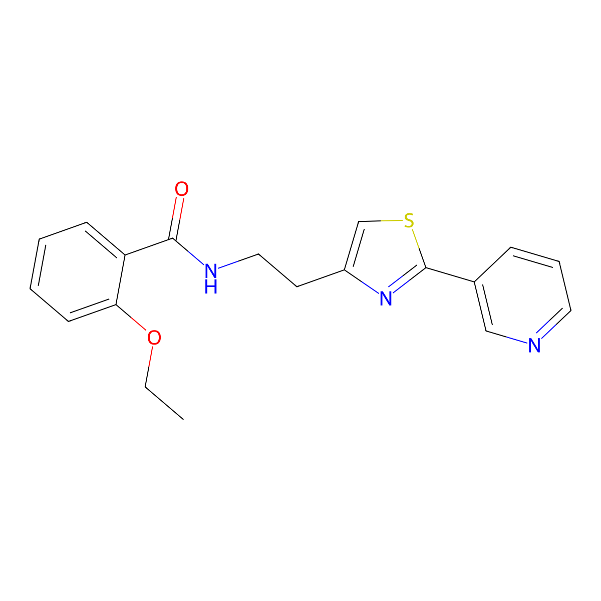 2-ethoxy-N-(2-(2-(pyridin-3-yl)thiazol-4-yl)ethyl)benzamide molecular structure, CAS 863513-38-6