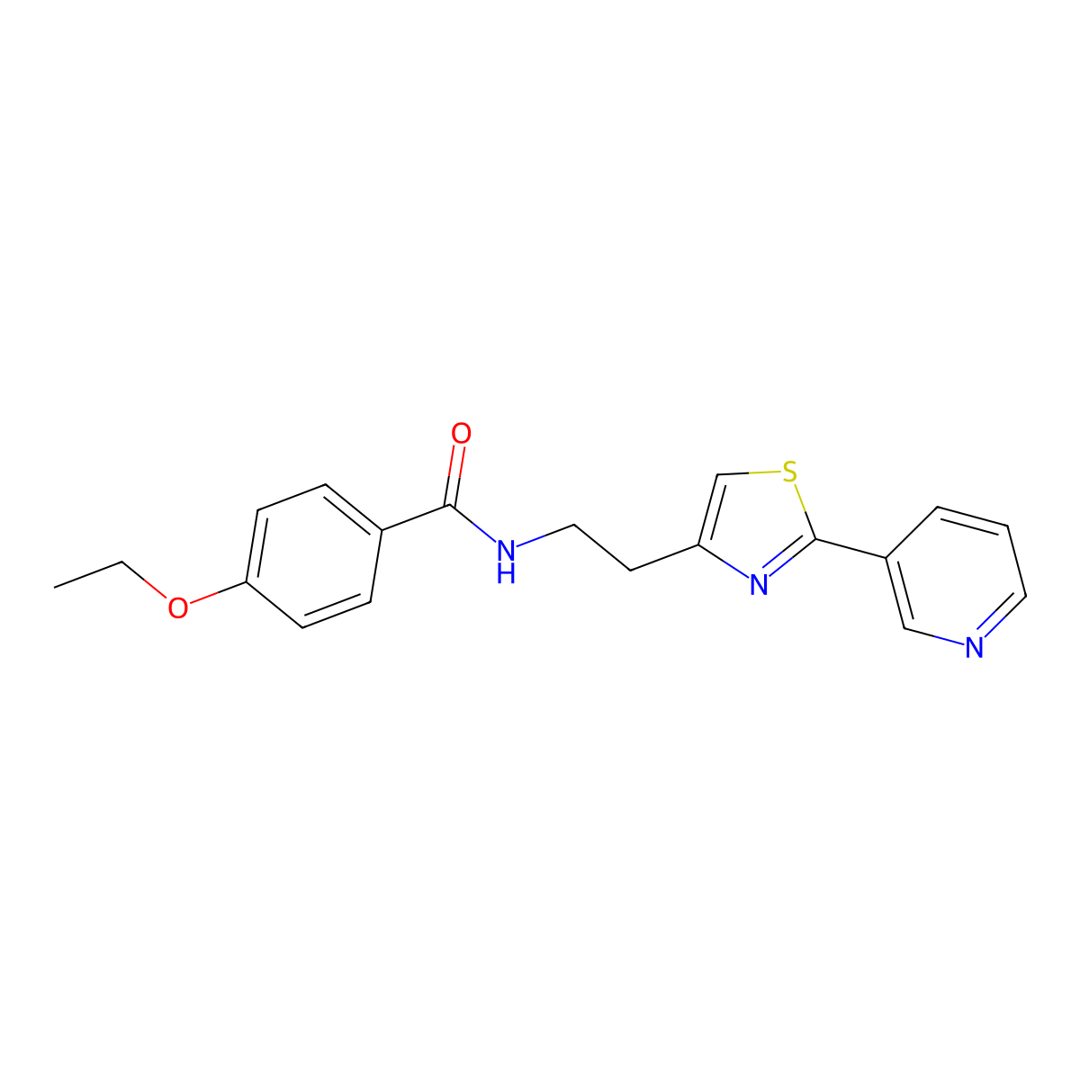 4-ethoxy-N-(2-(2-(pyridin-3-yl)thiazol-4-yl)ethyl)benzamide molecular structure, CAS 863513-39-7