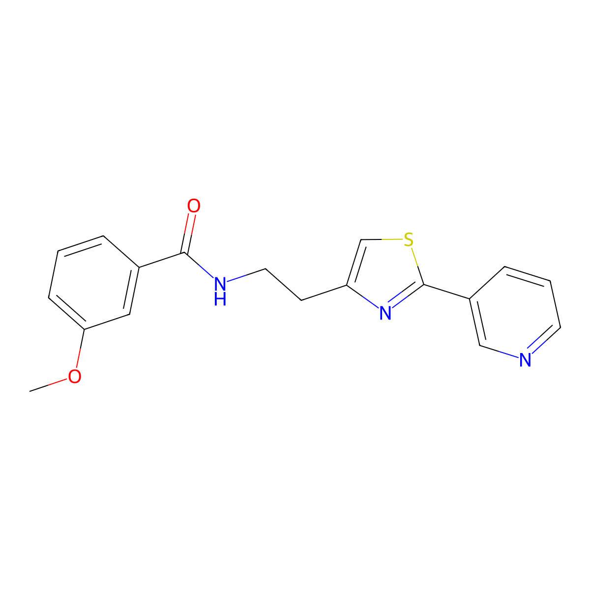3-methoxy-N-(2-(2-(pyridin-3-yl)thiazol-4-yl)ethyl)benzamide molecular structure, CAS 863513-41-1