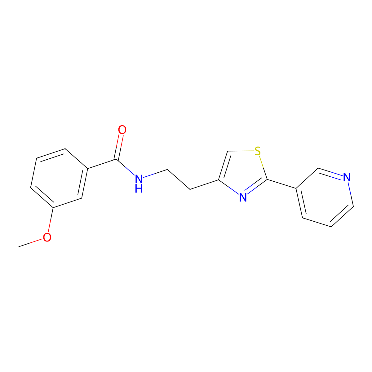 3-methoxy-N-(2-(2-(pyridin-3-yl)thiazol-4-yl)ethyl)benzamide molecular structure, CAS 863513-41-1