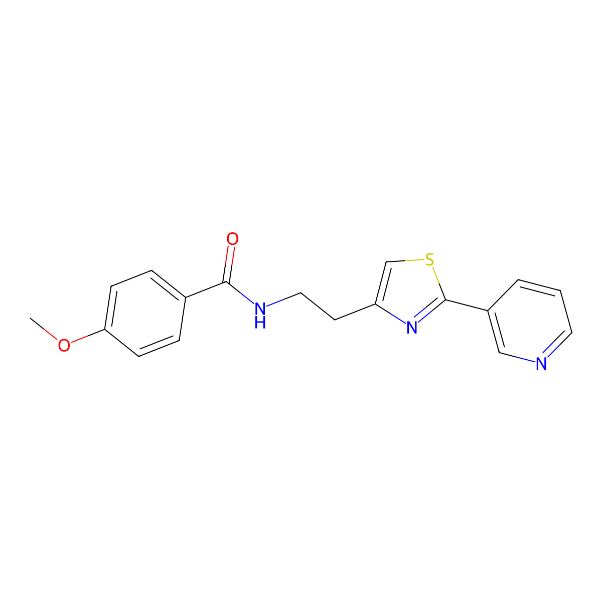 4-methoxy-N-[2-(2-pyridin-3-yl-1,3-thiazol-4-yl)ethyl]benzamide molecular structure, CAS 863513-42-2