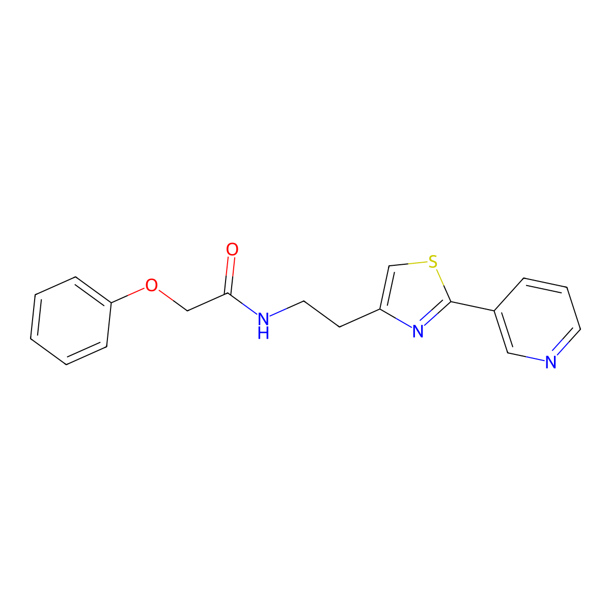 2-phenoxy-N-(2-(2-(pyridin-3-yl)thiazol-4-yl)ethyl)acetamide molecular structure, CAS 863513-52-4