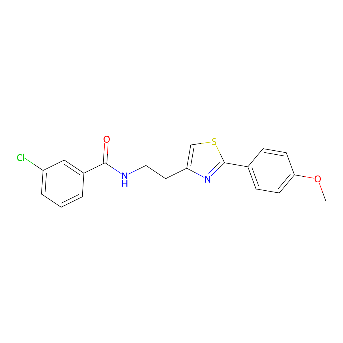 3-chloro-N-{2-[2-(4-methoxyphenyl)-1,3-thiazol-4-yl]ethyl}benzamide molecular structure, CAS 863513-56-8