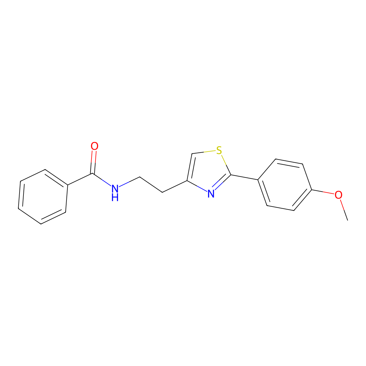 N-(2-(2-(4-methoxyphenyl)thiazol-4-yl)ethyl)benzamide molecular structure, CAS 863513-57-9