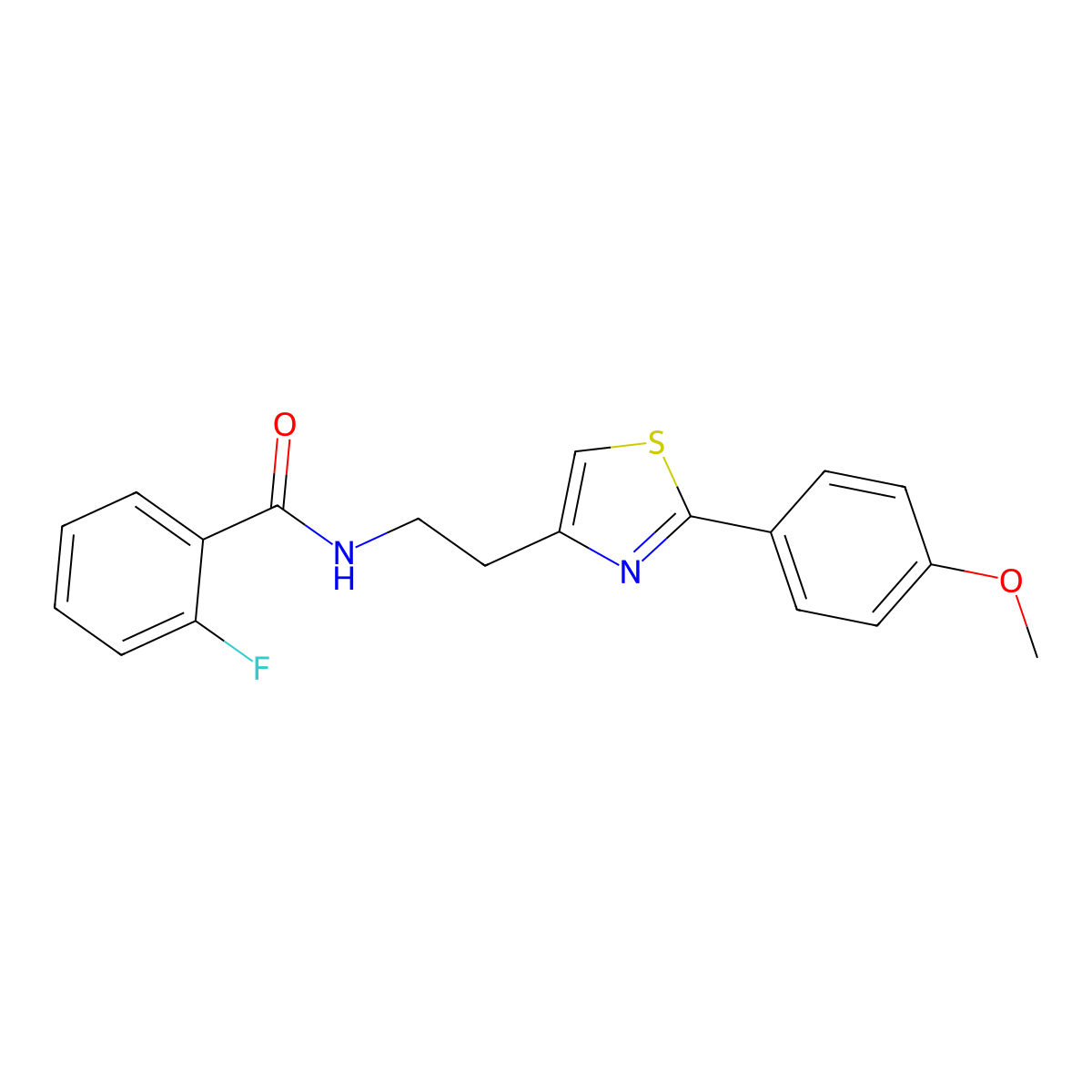 2-fluoro-N-(2-(2-(4-methoxyphenyl)thiazol-4-yl)ethyl)benzamide molecular structure, CAS 863513-60-4