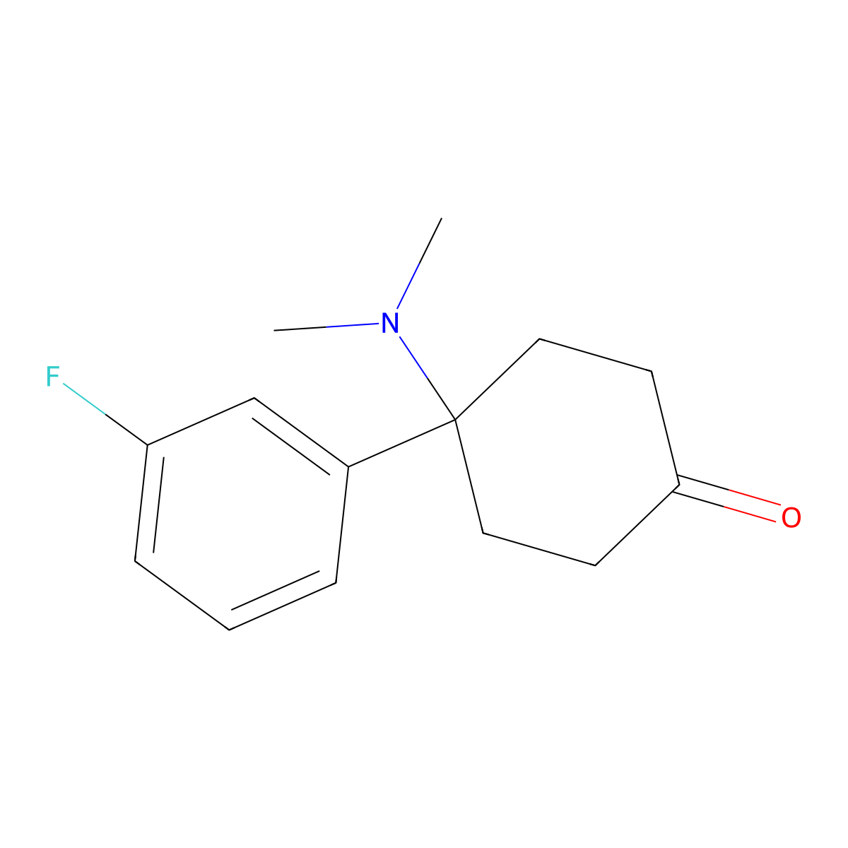 4-(Dimethylamino)-4-(3-fluorophenyl)cyclohexan-1-one molecular structure, CAS 863514-54-9