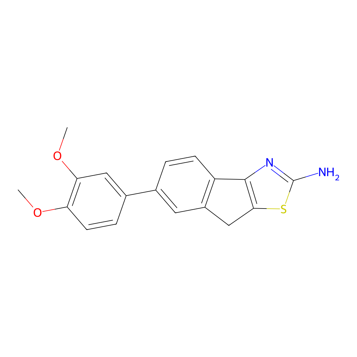 6-(3,4-dimethoxyphenyl)-8H-indeno[1,2-d][1,3]thiazol-2-amine molecular structure, CAS 863545-67-9