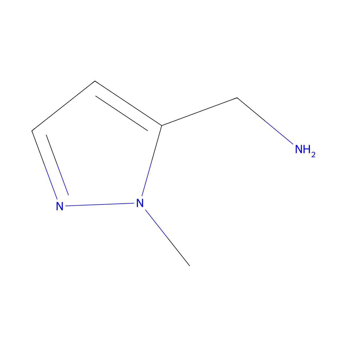 (1-Methyl-1H-pyrazol-5-yl)methanamine molecular structure, CAS 863548-52-1