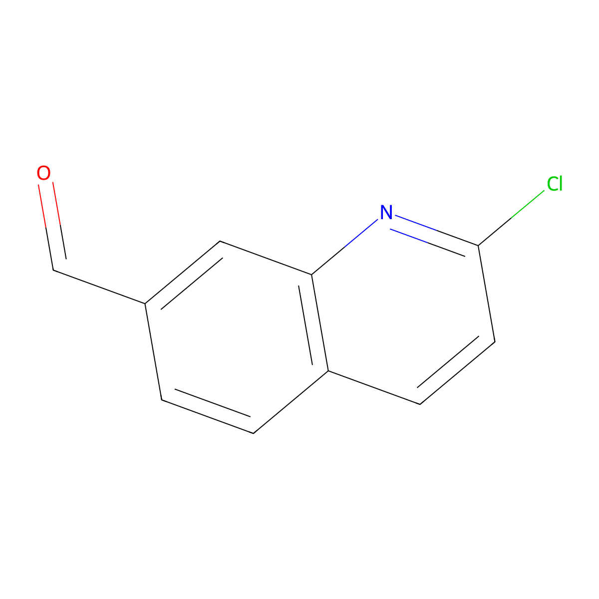 2-Chloroquinoline-7-carbaldehyde molecular structure, CAS 863549-06-8
