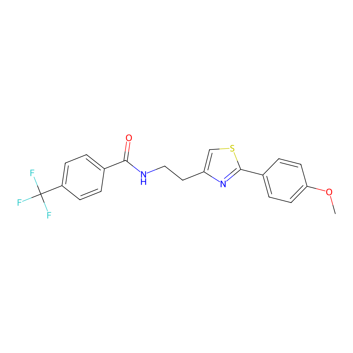 N-{2-[2-(4-methoxyphenyl)-1,3-thiazol-4-yl]ethyl}-4-(trifluoromethyl)benzamide molecular structure, CAS 863555-97-9