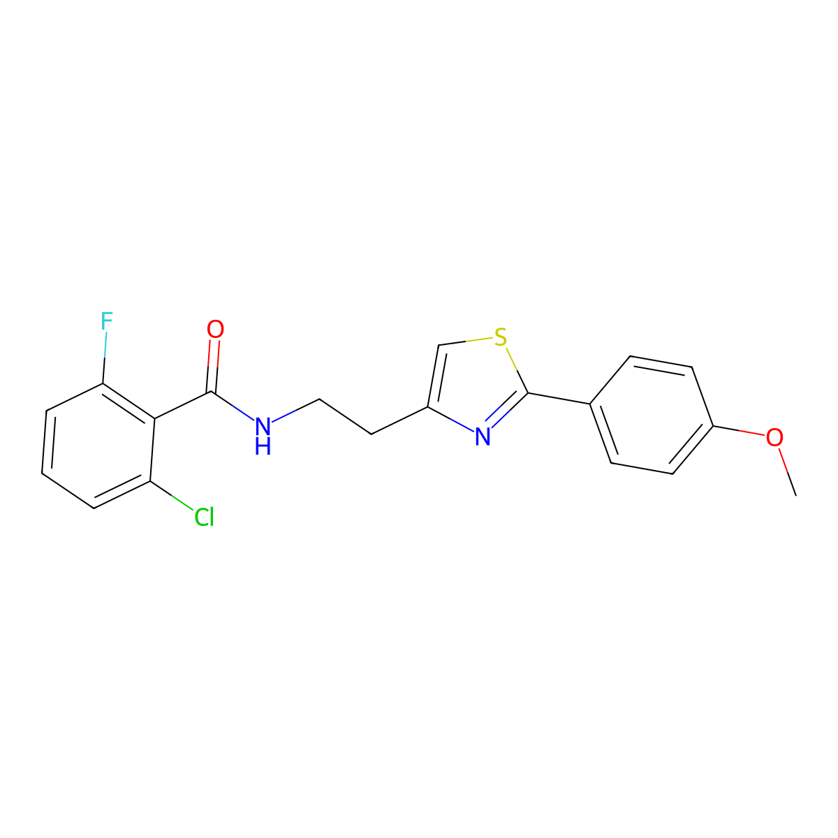 2-chloro-6-fluoro-N-(2-(2-(4-methoxyphenyl)thiazol-4-yl)ethyl)benzamide molecular structure, CAS 863555-99-1
