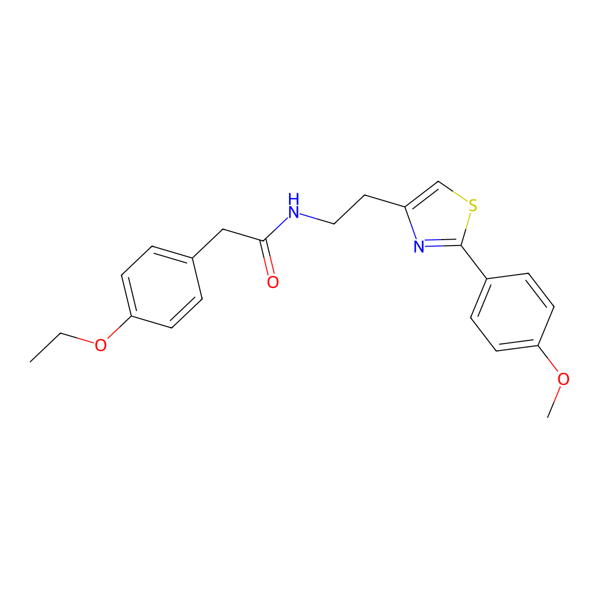 2-(4-ethoxyphenyl)-N-(2-(2-(4-methoxyphenyl)thiazol-4-yl)ethyl)acetamide molecular structure, CAS 863556-05-2