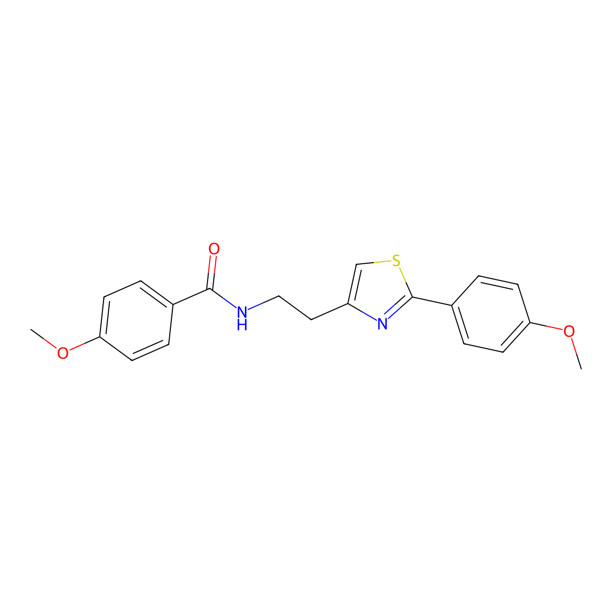 4-methoxy-N-(2-(2-(4-methoxyphenyl)thiazol-4-yl)ethyl)benzamide molecular structure, CAS 863556-07-4