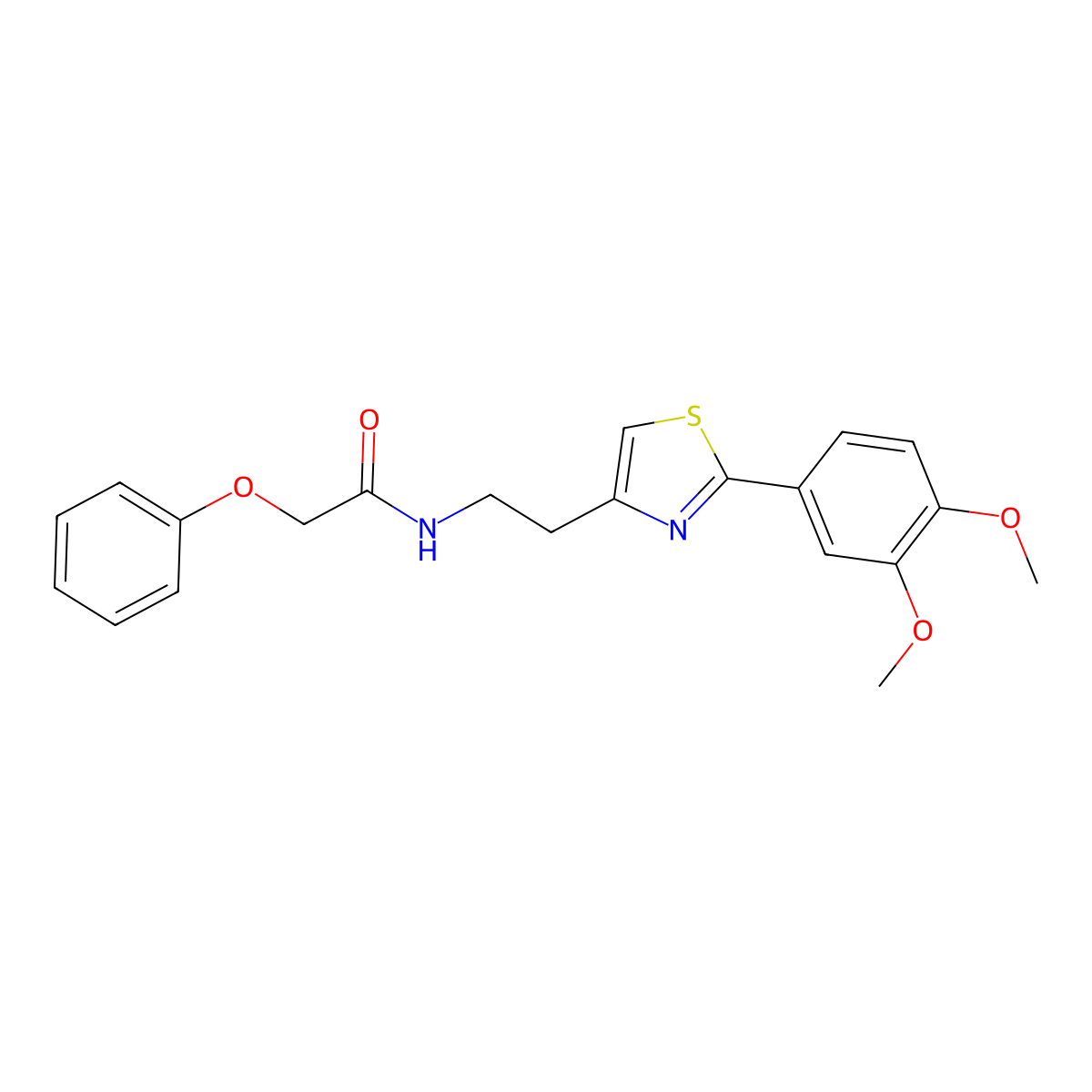 N-(2-(2-(3,4-dimethoxyphenyl)thiazol-4-yl)ethyl)-2-phenoxyacetamide molecular structure, CAS 863556-15-4