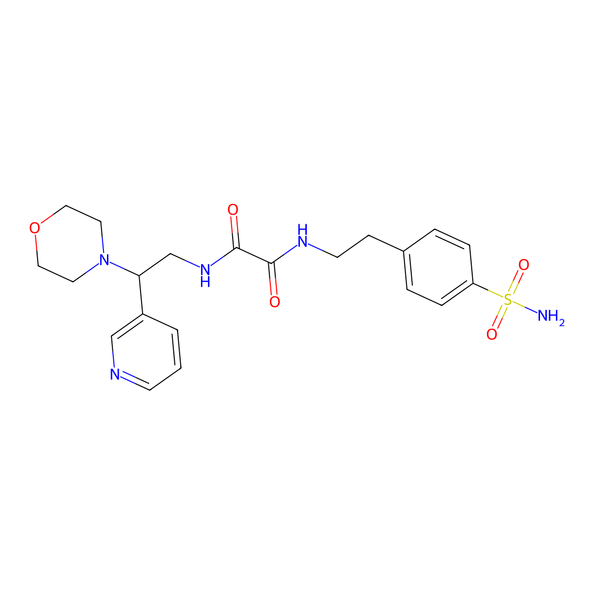 N1-(2-morpholino-2-(pyridin-3-yl)ethyl)-N2-(4-sulfamoylphenethyl)oxalamide molecular structure, CAS 863556-31-4