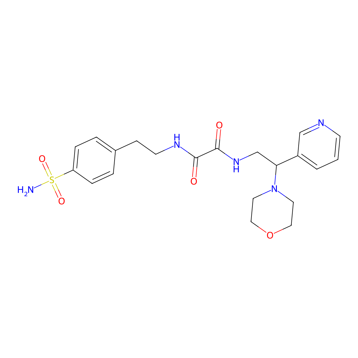 N1-(2-morpholino-2-(pyridin-3-yl)ethyl)-N2-(4-sulfamoylphenethyl)oxalamide molecular structure, CAS 863556-31-4